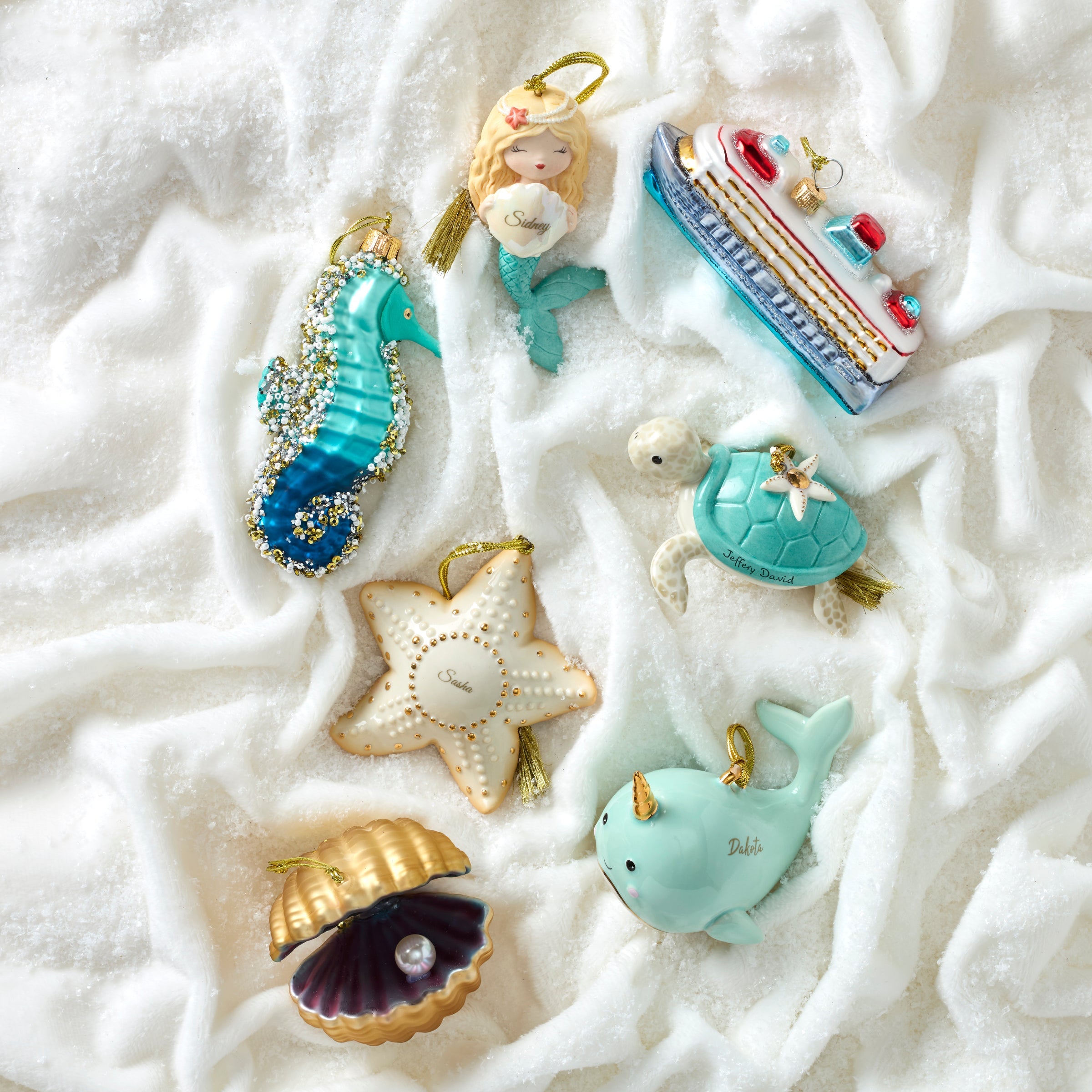 Blown Glass Cruise Ship Ornament