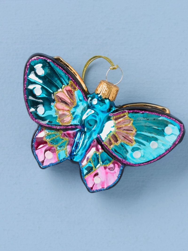 Blown Glass Butterfly Ornament