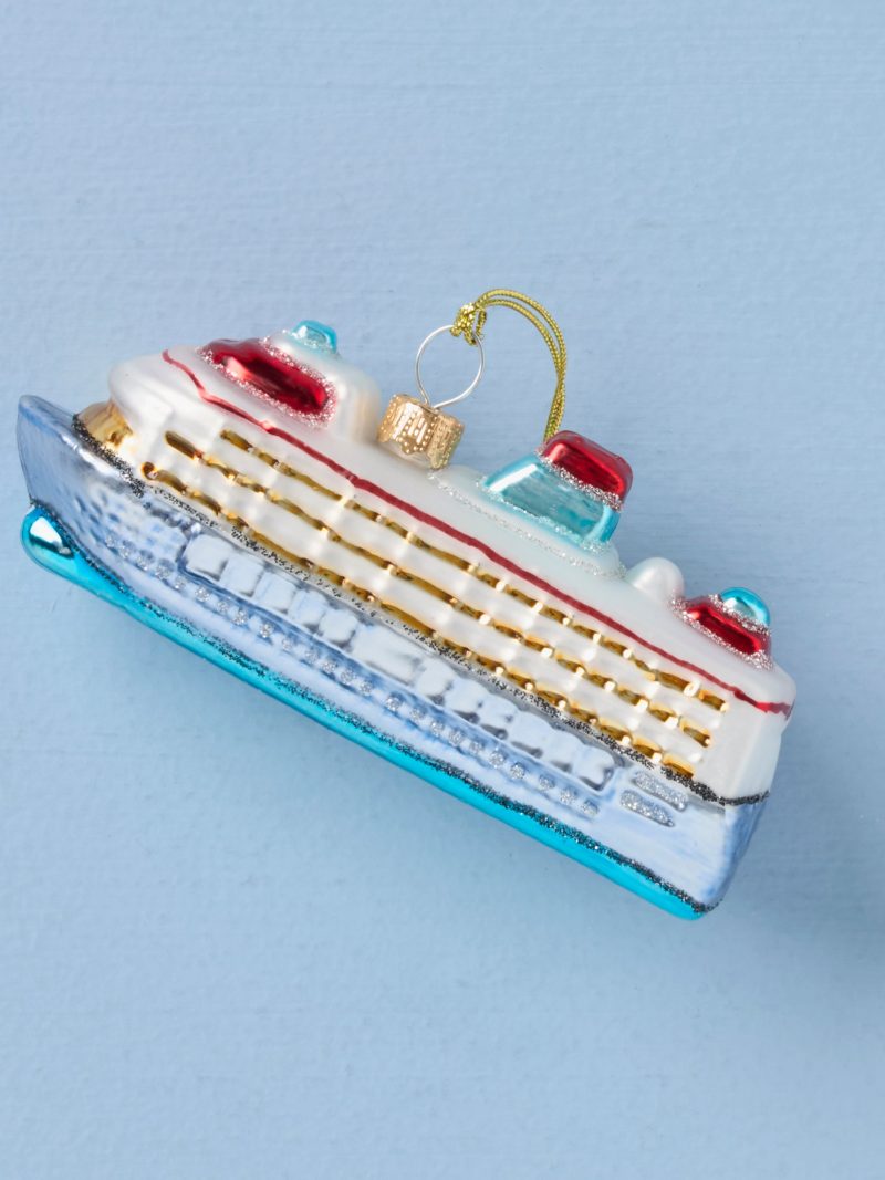 Blown Glass Cruise Ship Ornament