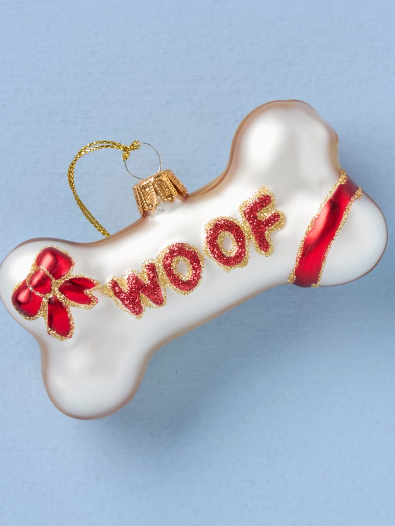 Blown Glass Dog Bone Ornament