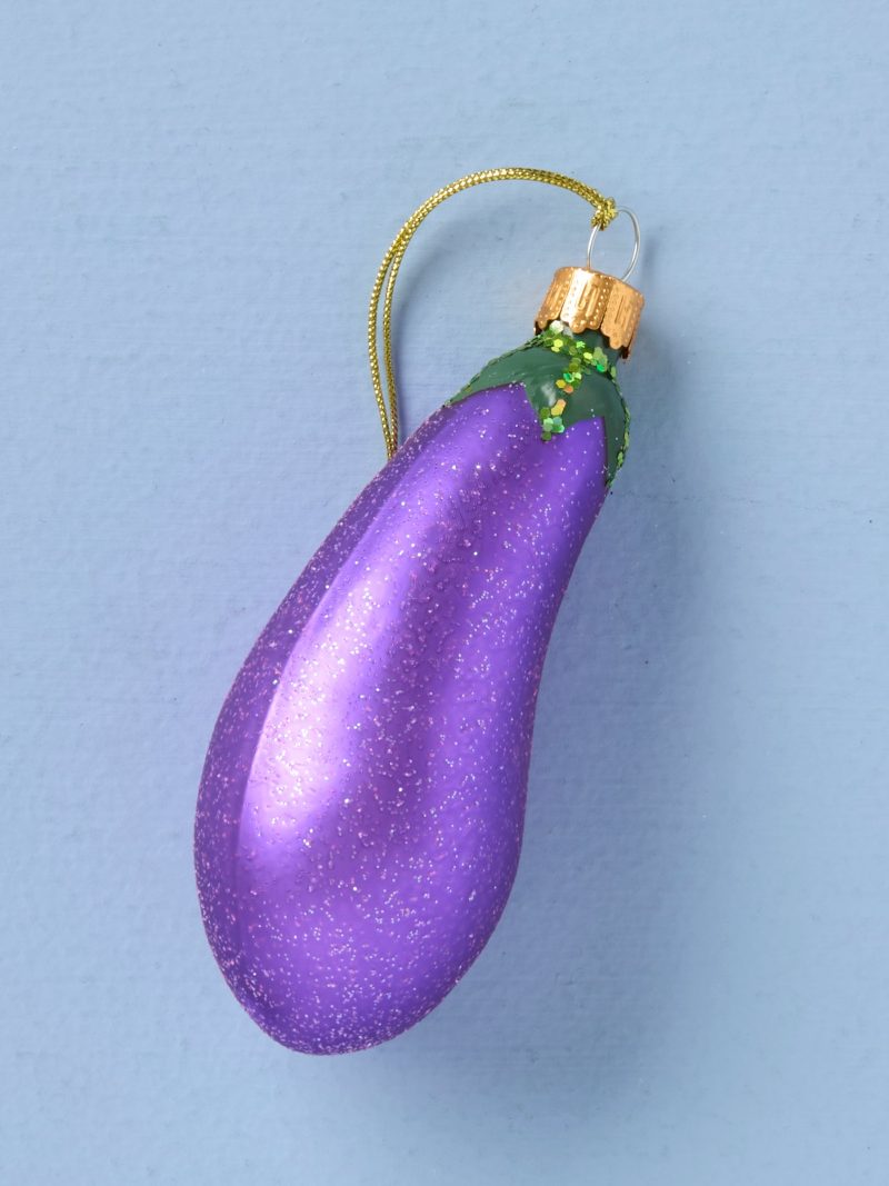 Blown Glass Eggplant Ornament