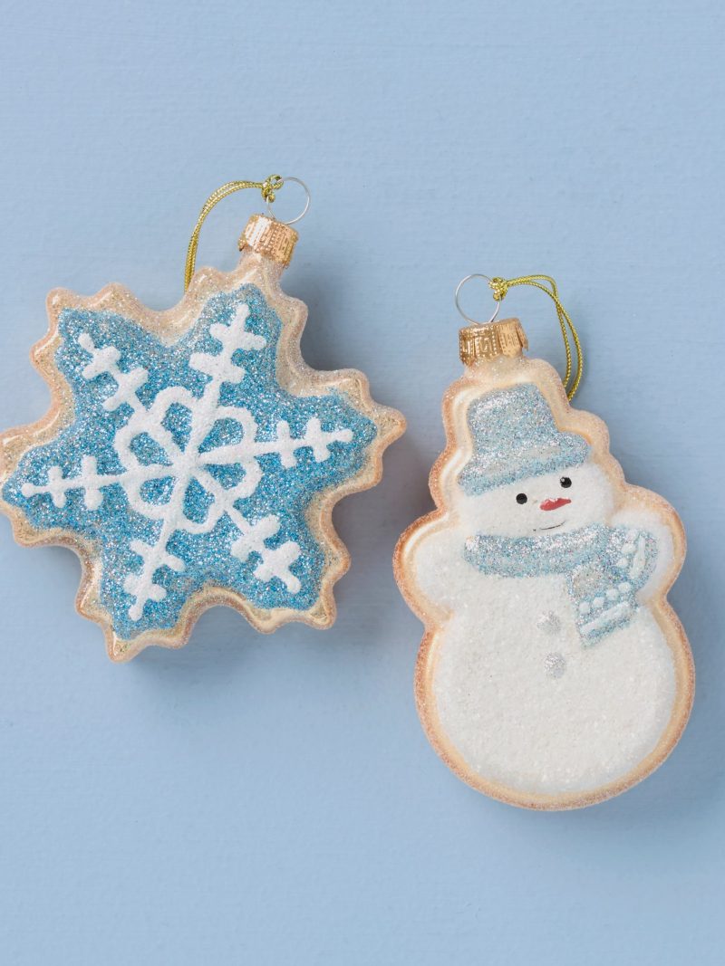 Blown Glass Snowman & Snowflake Cookie Ornaments 2